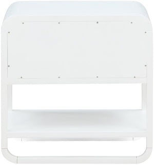 Sage Ash Veneer / Rubberwood / MDF / Metal Contemporary White Wood Veneer Night Stand - 24" W x 18" D x 24" H