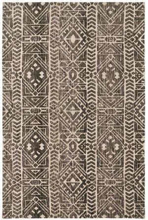 Colton Modern Mid-century Tribal Rug, Brown/Charcoal Gray, 5ft x 7ft Area Rug