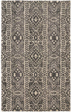 Colton Modern Mid-century Tribal Rug, Steel Gray/Ivory, 5ft x 7ft Area Rug