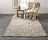 Colton Modern Diamond Art Deco Area Rug, Sand/Natural Tan, 9ft-6in x 13ft-6in