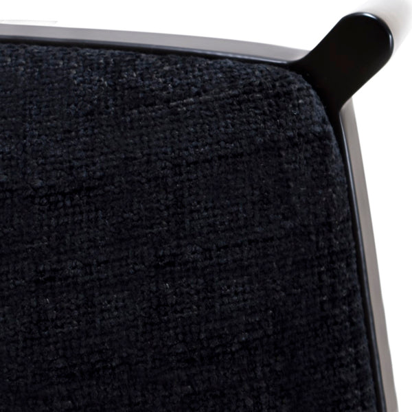 Atticus Boucle Fabric / Steel / Engineered Wood / Foam Mid Century Black Powder Coated Metal Dining Chair - 18.5" W x 20" D x 32" H