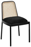 Atticus Boucle Fabric / Steel / Engineered Wood / Foam Mid Century Black Powder Coated Metal Dining Chair - 18.5" W x 20" D x 32" H