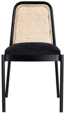 Atticus Boucle Fabric / Steel / Engineered Wood / Foam Mid Century Black Powder Coated Metal Dining Chair - 18.5" W x 20" D x 32" H