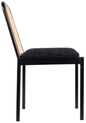 Atticus Boucle Fabric / Steel / Engineered Wood / Foam Mid Century Black Powder Coated Metal Dining Chair - 18.5" W x 20" D x 32" H