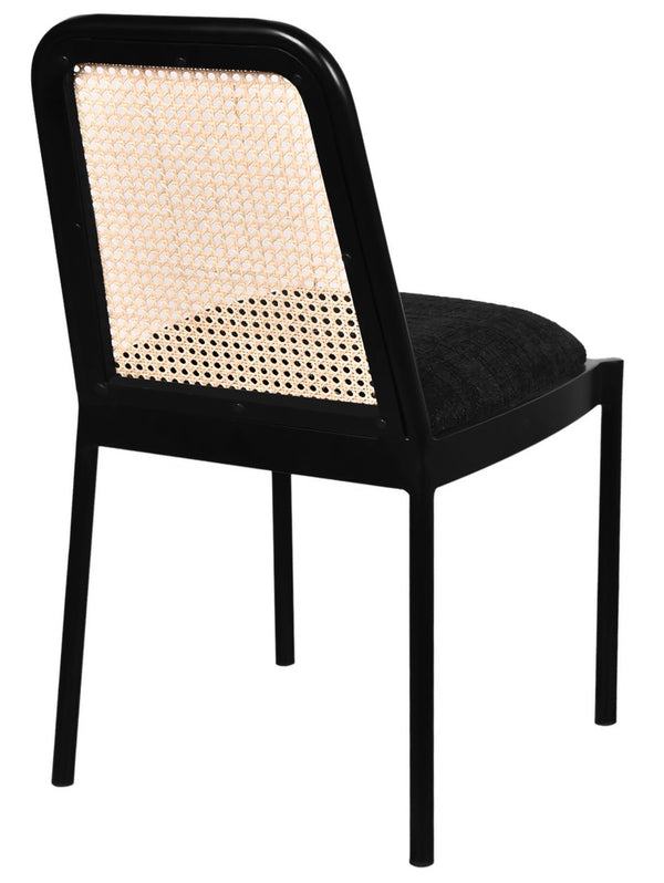 Atticus Boucle Fabric / Steel / Engineered Wood / Foam Mid Century Black Powder Coated Metal Dining Chair - 18.5" W x 20" D x 32" H