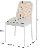 Atticus Boucle Fabric / Steel / Engineered Wood / Foam Mid Century White Powder Coated Metal Dining Chair - 18.5" W x 20" D x 32" H