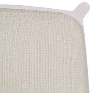 Atticus Boucle Fabric / Steel / Engineered Wood / Foam Mid Century White Powder Coated Metal Dining Chair - 18.5" W x 20" D x 32" H