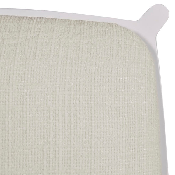 Atticus Boucle Fabric / Steel / Engineered Wood / Foam Mid Century White Powder Coated Metal Dining Chair - 18.5" W x 20" D x 32" H