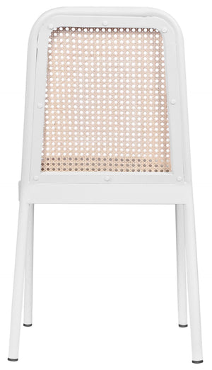 Atticus Boucle Fabric / Steel / Engineered Wood / Foam Mid Century White Powder Coated Metal Dining Chair - 18.5" W x 20" D x 32" H