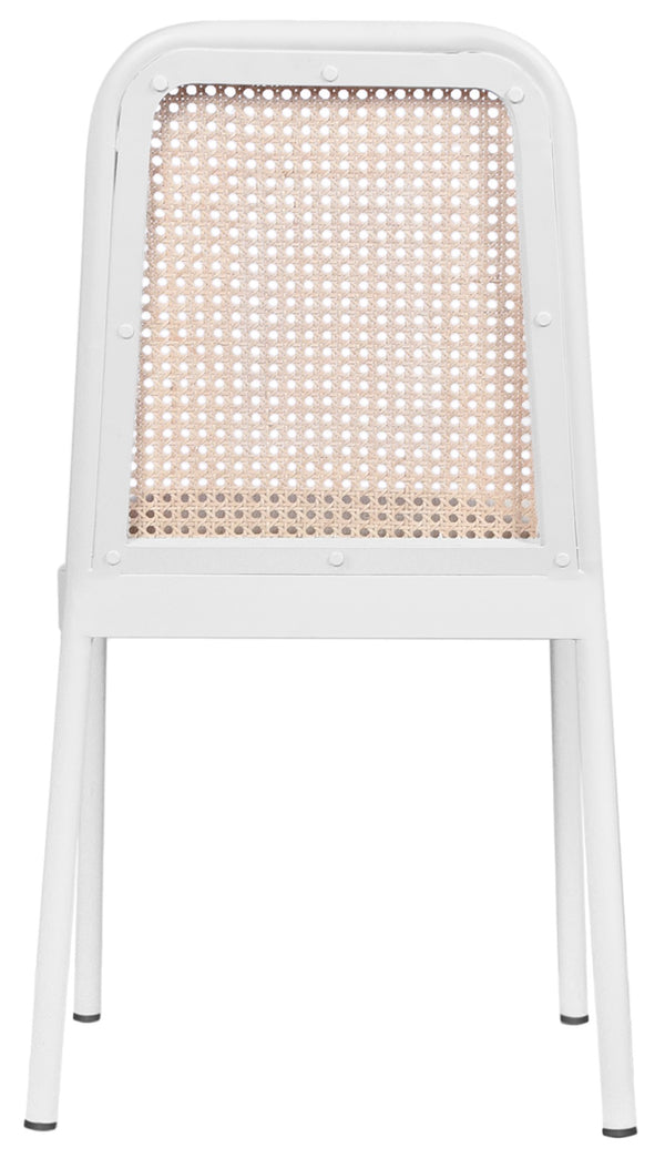 Atticus Boucle Fabric / Steel / Engineered Wood / Foam Mid Century White Powder Coated Metal Dining Chair - 18.5" W x 20" D x 32" H