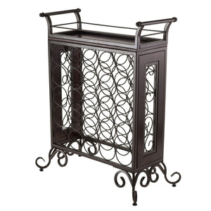 Winsome Wood Silvano Wine Rack 5x5 with Removable Tray, Dark Bronze 87523-WINSOMEWOOD