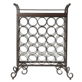 Winsome Wood Silvano Wine Rack 5x5 with Removable Tray, Dark Bronze 87523-WINSOMEWOOD