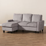 Baxton Studio Greyson Modern And Contemporary Light Grey Fabric Upholstered Reversible Sectional Sofa