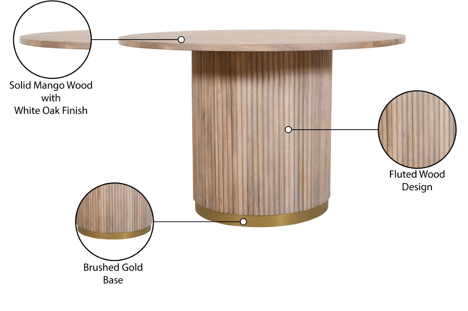 Oakhill Mango Wood Dining Table - Thumbnail 5