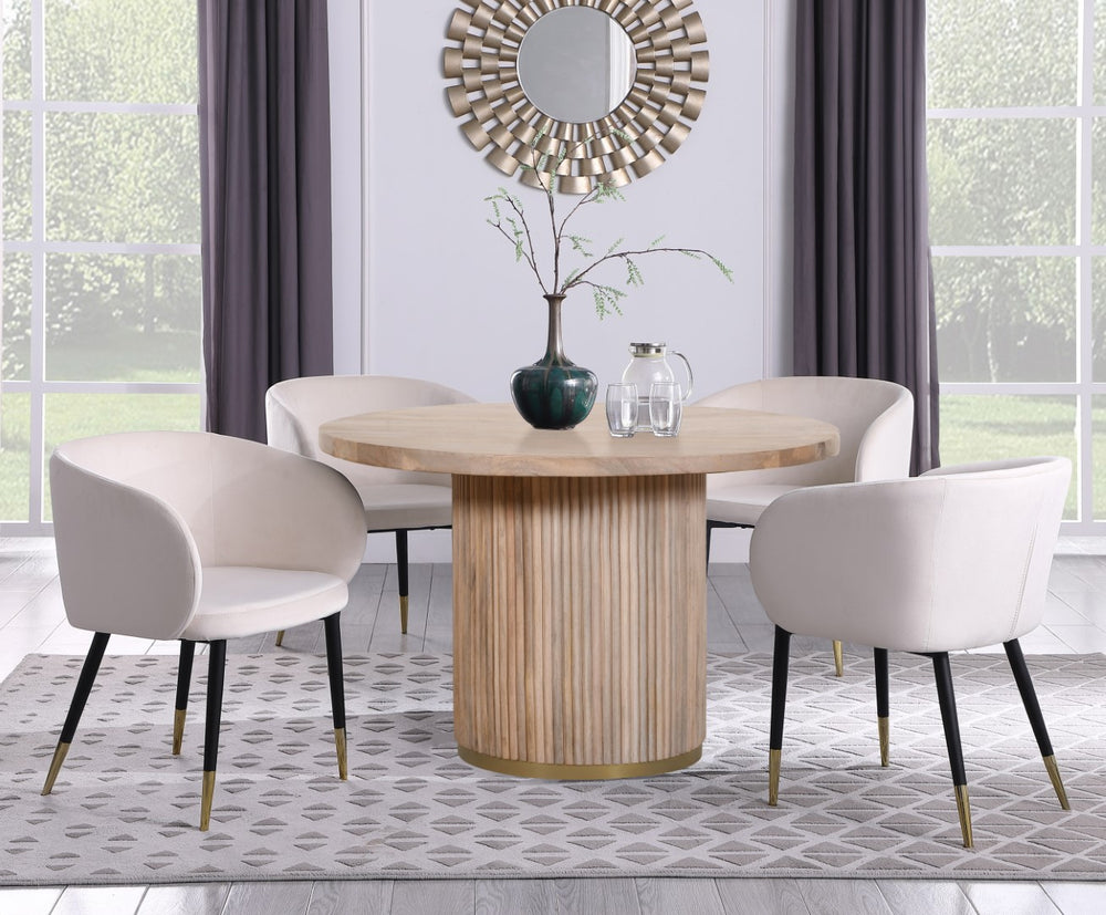 Oakhill Mango Wood / Metal Contemporary Natural Dining Table - 48" W x 48" D x 30" H