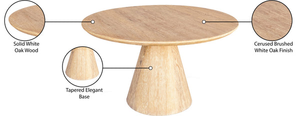 Linette Oak Wood / Plywood / Metal Mid Century White Oak Dining Table - 52" W x 52" D x 30" H