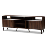 Marion Mid-Century Modern Brown and White Finished TV Stand