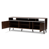Baxton Studio Marion Mid-Century Modern Brown and White Finished TV Stand