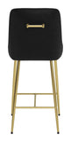 Zuo Modern Madelaine 100% Polyester, Plywood, Steel Modern Commercial Grade Counter Stool Black, Gold 100% Polyester, Plywood, Steel