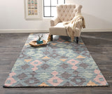 Brinker Pastel Geometric Tufted Rug, Blue/Charcoal Gray, 9ft-6in x 13ft-6in