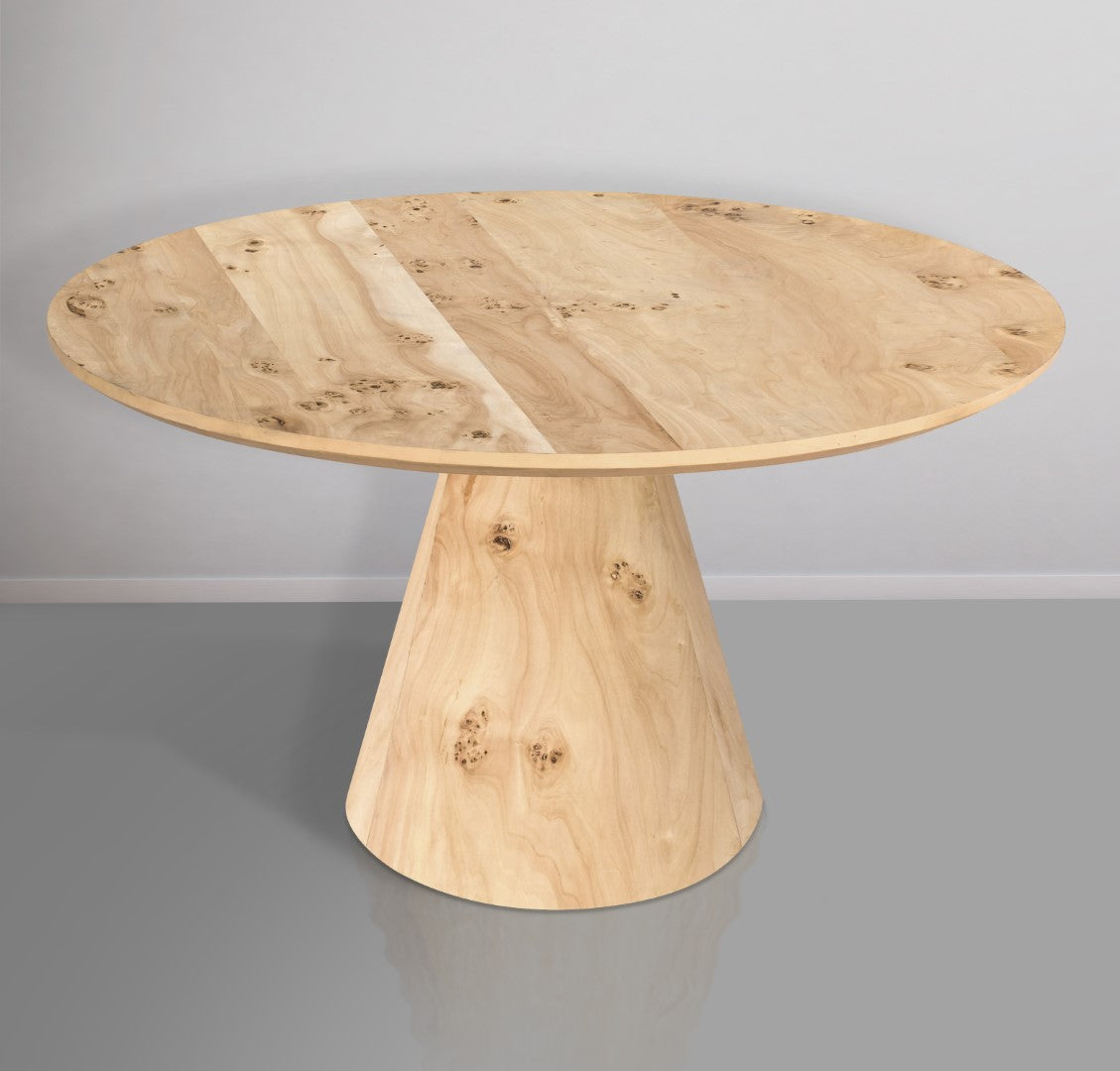 Linette Solid Ash Burl Wood Dining Table