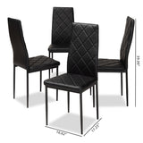Baxton Studio Blaise Modern and Contemporary Black Faux Leather Upholstered Dining Chair (Set of 4)