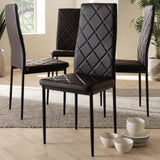 Baxton Studio Blaise Modern and Contemporary Brown Faux Leather Upholstered Dining Chair (Set of 4)