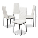 Baxton Studio Blaise Modern and Contemporary White Faux Leather Upholstered Dining Chair (Set of 4)