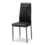 Baxton Studio Matiese Modern and Contemporary Black Faux Leather Upholstered Dining Chair (Set of 4)