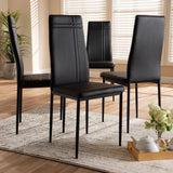 Baxton Studio Matiese Modern and Contemporary Black Faux Leather Upholstered Dining Chair (Set of 4)