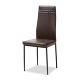 Baxton Studio Matiese Modern and Contemporary Brown Faux Leather Upholstered Dining Chair (Set of 4)