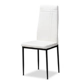 Baxton Studio Matiese Modern and Contemporary White Faux Leather Upholstered Dining Chair (Set of 4)