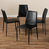 Baxton Studio Pascha Modern and Contemporary Black Faux Leather Upholstered Dining Chair (Set of 4)