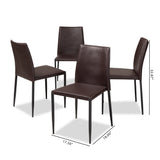 Baxton Studio Pascha Modern and Contemporary Brown Faux Leather Upholstered Dining Chair (Set of 4)