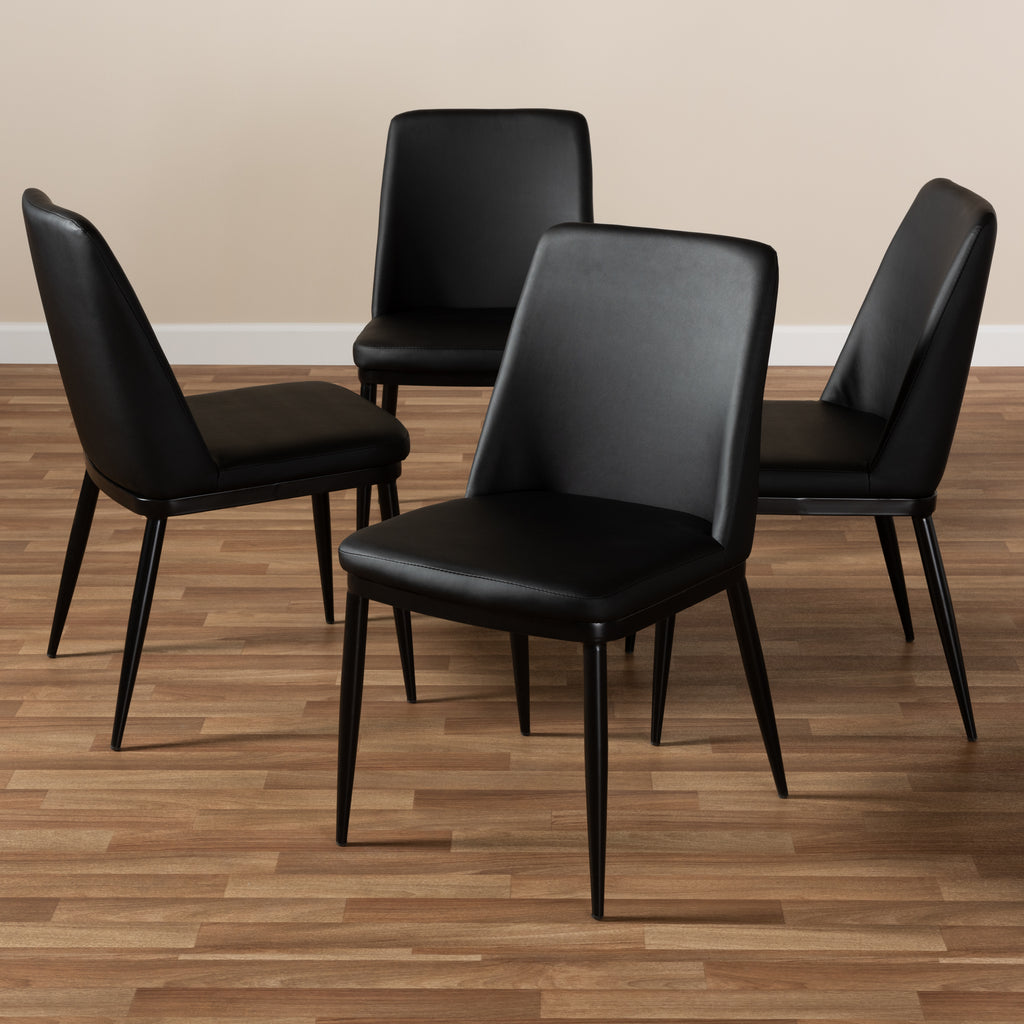 Faux leather upholstered on sale dining chair