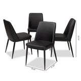 Baxton Studio Darcell Modern and Contemporary Black Faux Leather Upholstered Dining Chair (Set of 4)