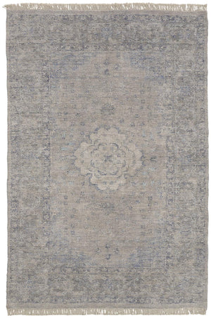 Caldwell Vintage Space Dyed Wool Rug, Spa Blue/Warm Gray, 9ft x 12ft Area Rug