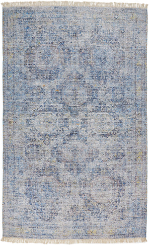 Caldwell Vintage Space Dyed Wool Rug, Classic Blue/Beige, 9ft x 12ft Area Rug