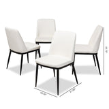 Baxton Studio Darcell Modern and Contemporary White Faux Leather Upholstered Dining Chair (Set of 4)