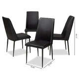 Baxton Studio Chandelle Modern and Contemporary Black Faux Leather Upholstered Dining Chair (Set of 4)