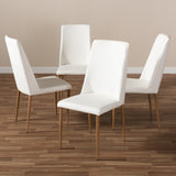 Baxton Studio Chandelle Modern and Contemporary White Faux Leather Upholstered Dining Chair (Set of 4)
