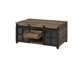 Nineel Industrial Coffee Table Rustic Oak & Black Finish 87955-ACME