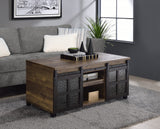 Nineel Industrial Coffee Table Rustic Oak & Black Finish 87955-ACME