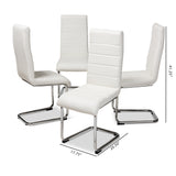 Baxton Studio Marlys Modern and Contemporary White Faux Leather Upholstered Dining Chair (Set of 4)