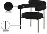 Blake Boucle Fabric / Iron / Foam Contemporary Black Boucle Fabric Dining Chair - 28.5" W x 24" D x 31.5" H