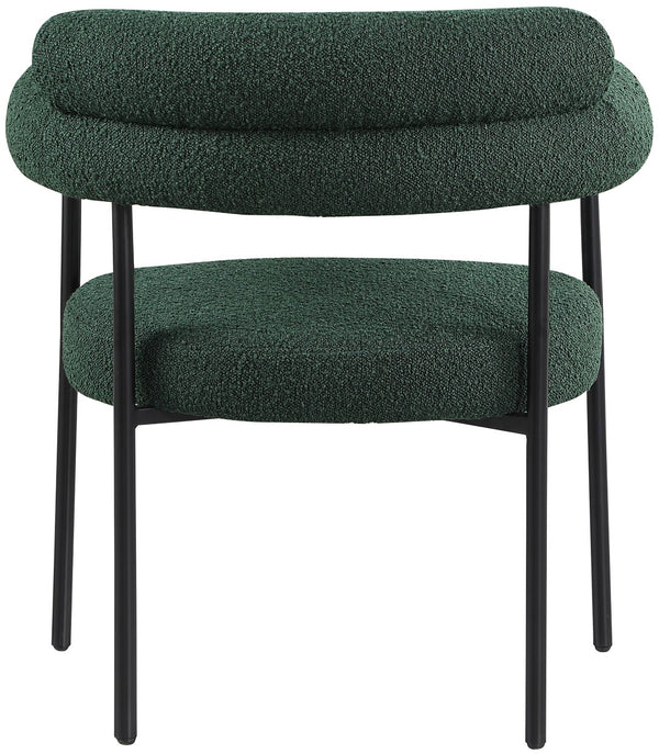 Blake Boucle Fabric / Iron / Foam Contemporary Green Boucle Fabric Dining Chair - 28.5" W x 24" D x 31.5" H