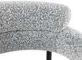 Blake Boucle Fabric / Iron / Foam Contemporary Grey Boucle Fabric Dining Chair - 28.5" W x 24" D x 31.5" H