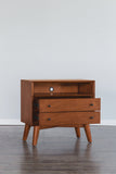 Alpine Furniture Flynn Large Nightstand, Acorn 966-22 Acorn Mahogany Solids & Okoume Veneer 28 x 15 x 26