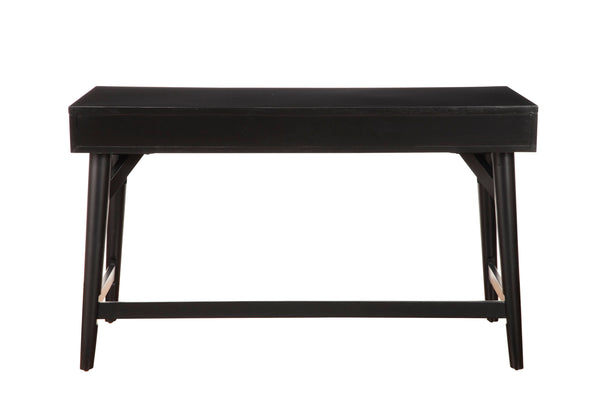 Alpine Furniture Flynn Large Desk, Black 966BLK-66 Black Mahogany Solids & Okoume Veneer 52 x 24 x 30.5
