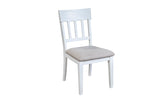 Alpine Furniture Donham Set of 2 Side Chairs, White 3737WHT-02 Mystic White Pine Solids & Veneer 25 x 20 x 38